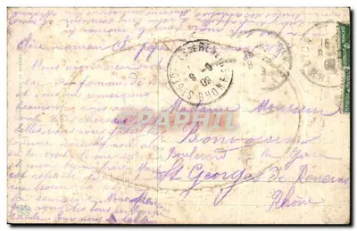 La Charité — scène de rue avec vieillards et enfants — éditeur non visible — Verso