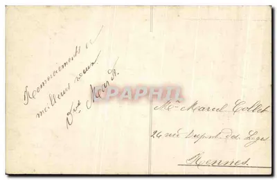 Jovem mulher e homem — Boa Ano — Cartão postal de Natal — Verso