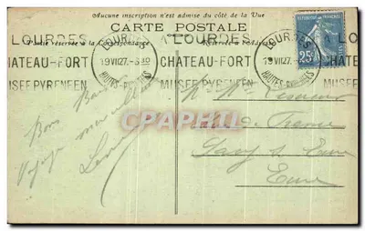 Lourdes (Hautes-Pyrénées) — A Basílica Iluminada — Edição do Magasin das Grotas de Betharam, n°155 — Verso