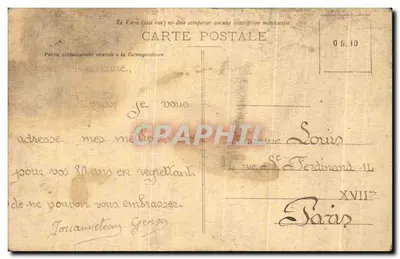 पुराना पोस्टकार्ड फैंटेसी ले चांत डेज ओइज़ॉल्स — पीछे