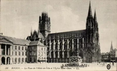 Rouen — La Place de l'Hôtel-de-Ville et l'Église Saint-Ouen — LL.