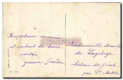 Fille avec panier de fleurs — Souvenir fleuri — Marque SIRIUS — Verso