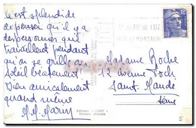 Saint-Jean-de-Luz — Algemene uitzicht, strand, haven, casino en vesting — Uitgaven Gaby — Achterkant
