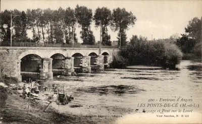 Les Ponts-de-Cé (M.-et-L.) — Paisagem e Ponte sobre o Louet — Edição Layouë, Angers, N° B 451