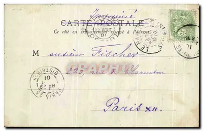 Le Havre — Hotel de Ville — B.F. Paris — Verso