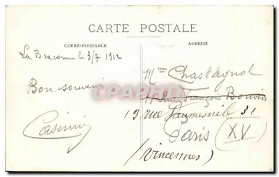 Camp de la Braconne — Temporada da Braconne — Cliché Senellier - Coleção G. Belluteau — Verso