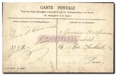 Paysage hivernal — Bonne Année — J. C. Paris N° 0.3002 — Rewers