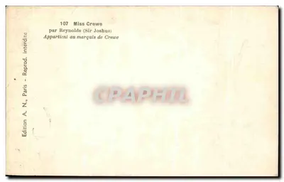 Niña con capa y sombrero — reproducción de un cuadro — Edición A.N., París, n°107 — Reverso
