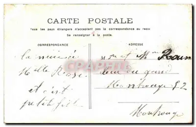 Arranjo de rosas — texto impresso e carimbo — editor 'ENTIER' n° 1351 — Verso