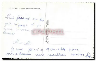 Lyon - Igreja de São Bonaventura — Edições TROLLIET e Filhos, Lyon — Verso