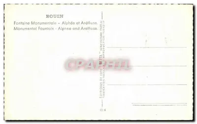 Rouen — Fonte Monumental de Alfeu e Arethusa — Éditeur Estel, n°10:4 — Verso