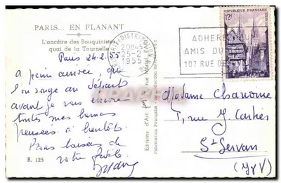 Notre-Dame de Paris — vista do quai de la Tournelle — H. Léon — Verso