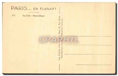 Paris — A Cidade - Notre-Dame — Edições d'Art Flanant — Verso