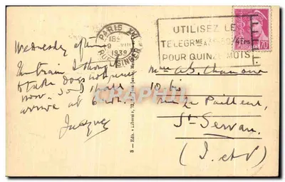 PARIS — O Ponte Alexandre-III — Editor 8 — Edição «Liberté» — Verso