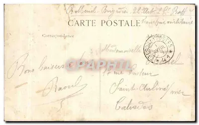 Bilhete postal antigo Albert Vista da Igreja atingida por muitos obuses alemães Militaria — Verso