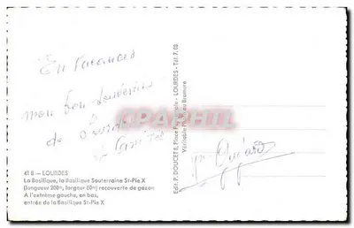 Lourdes — Basilique Saint-Pie X — éditeur Edlux — Verso