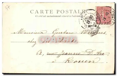 Stara pocztówka Zamek Chenonceaux — Rewers
