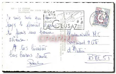 Koło Aravis widziane z Beaurégard — La Clusaz — wydawca G. ROSSAT — Rewers