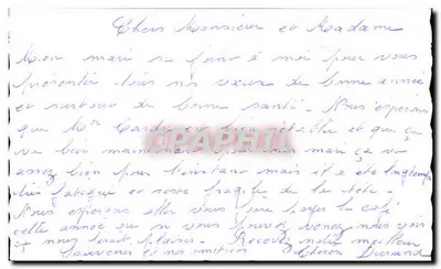 Paysage zimowy z mostem — Szczęśliwego Nowego Roku — M. D. PARIS n°789 — Rewers
