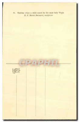 Zdrowienie Teresy dziecka — przez Najświętszą Panną Marię — R. P. Marie Bernard, rzeźbiarz — Rewers