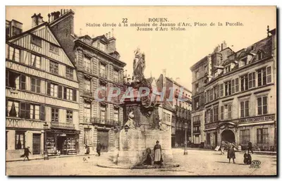 Rouen — Statue élevée à la mémoire de Jeanne d'Arc, Place de la Pucelle — Néel & Frères, Imp. Paris