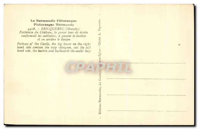 Castelo de Bricquebec — Fortaleza normanda — Éditions Normandes, Le Goubey — Verso