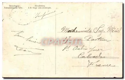 Strasbourg — L'horloge astronomique — éditeur non visible — Verso