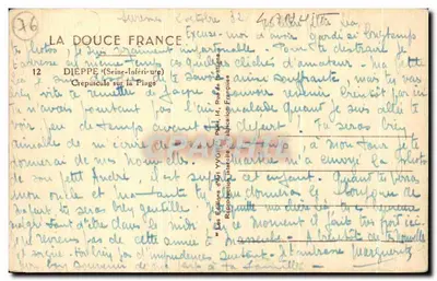 Dieppe (Seine-Inférieure) — Crepúsculo na Praia — JUON — Verso