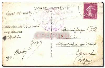 Ajaccio — Maison de Napoléon Ier - Chambre du Lt Bonaparte - Trappe par où il s'enfuit — Verso