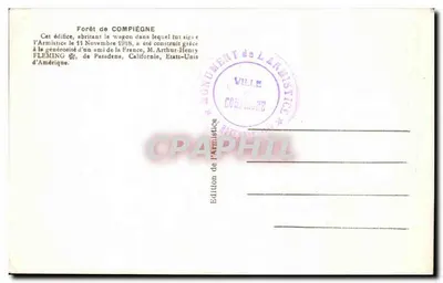 Las Compiègne — Pomnik Armistycy — Wydanie Armistycy — Rewers