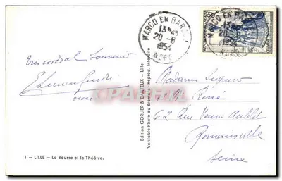 Lille — Bourse i Teatr — Wydawnictwo Gorlier & Cie, Lille — Rewers