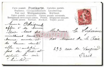 Arranjo de violetas — Boa ano — Carta postal — Verso