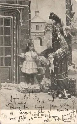 Bilhete postal antigo Fantasia Criança Papai Noel