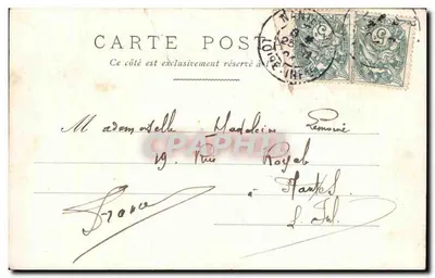 Bilhete postal antigo Fantasia Criança Papai Noel — Verso