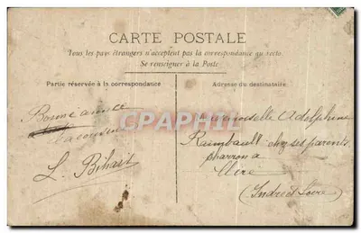 Couple sur balançoire — scène de vœux avec bouquet — éditeur CIRCE, n° 4176 — Rewers