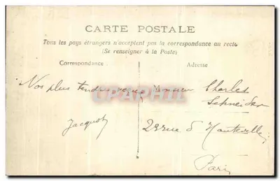 Bebé en una cuna floreada — Irisa, editor, n° 2770 — Reverso