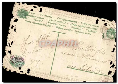 Menina com carrinho de muguet — 1º de Abril — editor não identificado — Verso