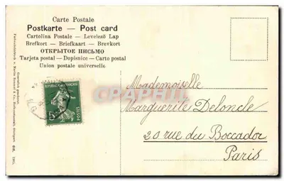 Flores de papoulas — três cores — editor Gräflich Peeblich & Cie, Stuttgart — Verso