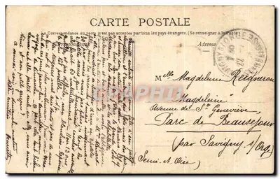 Homem com bastão e fumaça — Paris, 31 de julho de 1909 — editor não visível — Verso