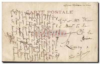 Femme et enfant dans une boîte aux lettres — Bonne Année — Éditeur : Tours de bonheur, n° 4022 — Verso