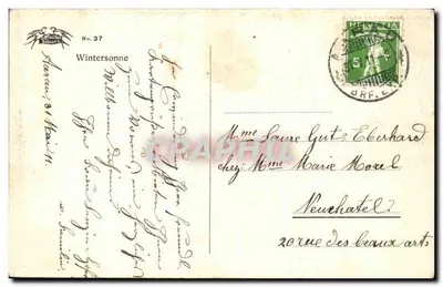 Vila nevada — Wintersonne — Editor: Schiefer, n° 37 — Verso
