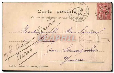Dwa postacie w winnicy — seria 600, Clément, Tournier i Cie, Genewa — Rewers