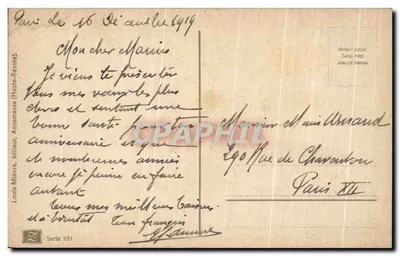 Róża — kwiat i pąki — Louis Miévre, wydawca, seria 931 — Rewers
