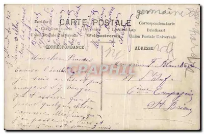 Casal em traje de pescador — texto impresso e carimbo — editor ARS Paris, n°161 — Verso