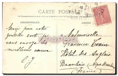 Trzech dzieci — życzenia świąteczne 1905 — Fototypia A. Bereret & Cie, Nancy — Rewers