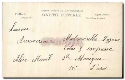 Mulher com chapéu de penas — Aniversário — Paris — Verso