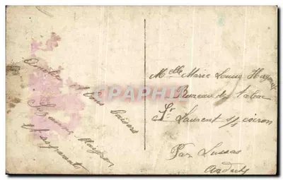 Fleurs et décorations — carte de vœux avec chiffre 1 et paysage hivernal — éditeur DIX 604 — Verso