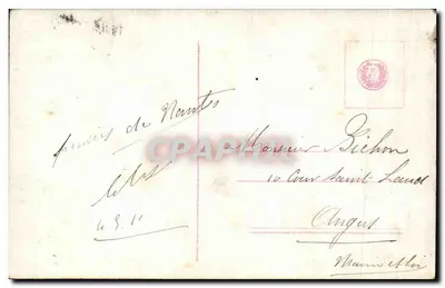 Jovem mulher — com buquê de flores — R. L. Léon, Nantes, série 2884/6 — Verso