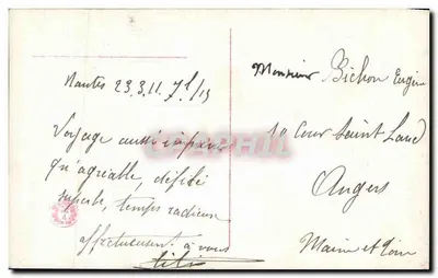 Jonge vrouw in busto — portret — uitgever PR, n° 2840/6 — Achterkant