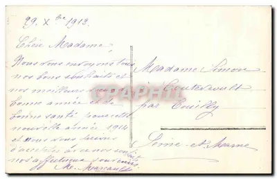 Arranjo de hortência e pinheiro — decoração com figura de casal — editor JK, n° 505 — Verso
